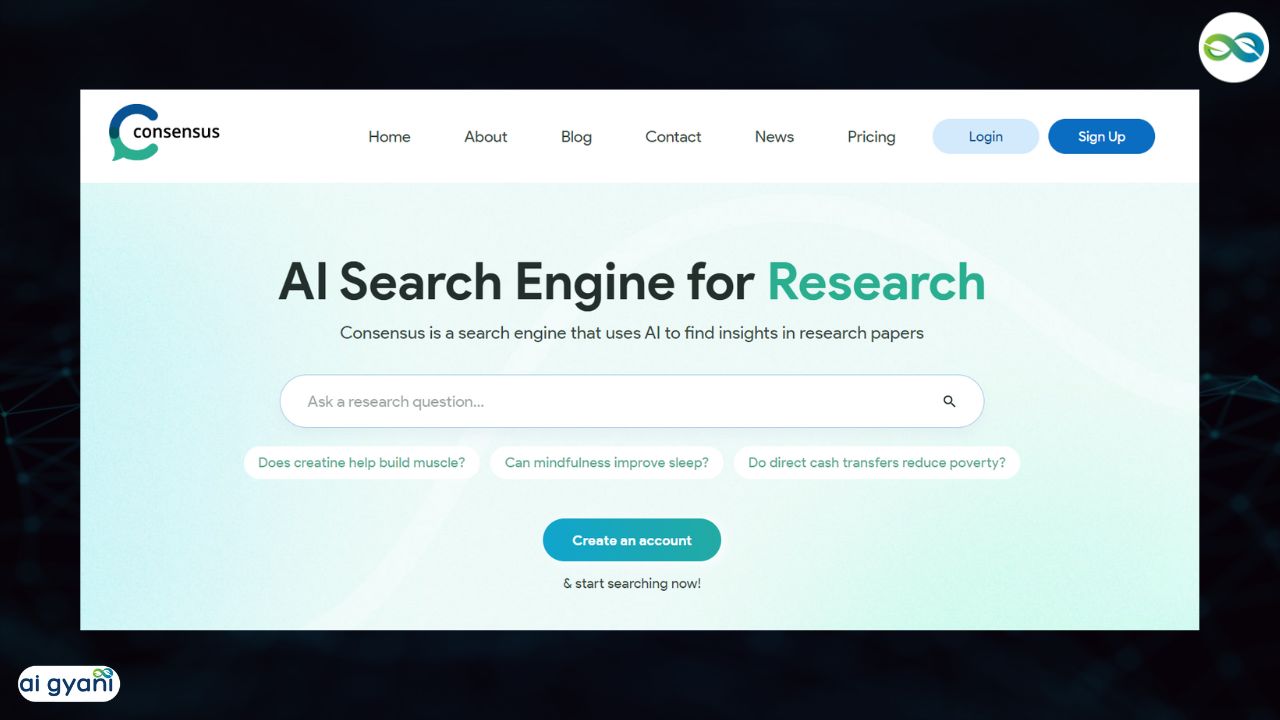 Consensus ai search engine for research papers