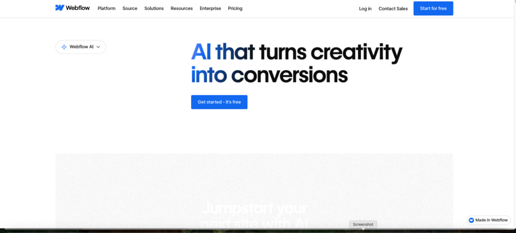 Webflow AI screenshot 1