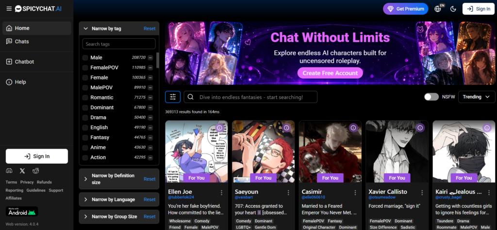 Spicy Chat AI
