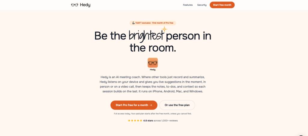Hedy AI screenshot 1